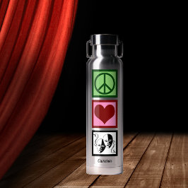 Peace Liebe Theater Drama Masken Personalisiert Trinkflasche