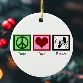 Peace Liebe Theater Niedlich Theater Weihnachten Keramikornament