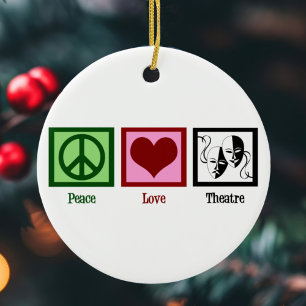Peace Liebe Theater Niedlich Theater Weihnachten Keramikornament