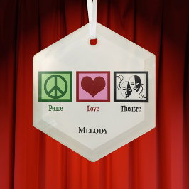 Peace Liebe Theater Personalisiert Weihnachten Ornament Aus Glas