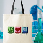 Peace Liebe Toxicology Tragetasche<br><div class="desc">Peace Liebe Toxicology. Ein cooles Giftgeschenk für einen Wissenschaftler,  der in einem Labrador als Gift- und Giftexperte arbeitet. Unterstützen Sie Toxizitätsforscher mit diesem niedlichen Design!</div>
