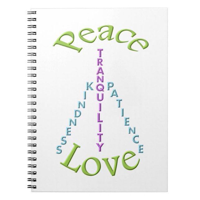 Peace Liebe Tranquility-Notebook Notizblock (Vorderseite)
