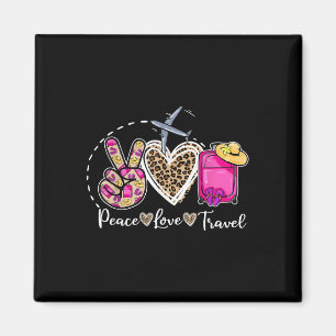 Peace Liebe Travel Retro Sommerferien Familienmatt Magnet