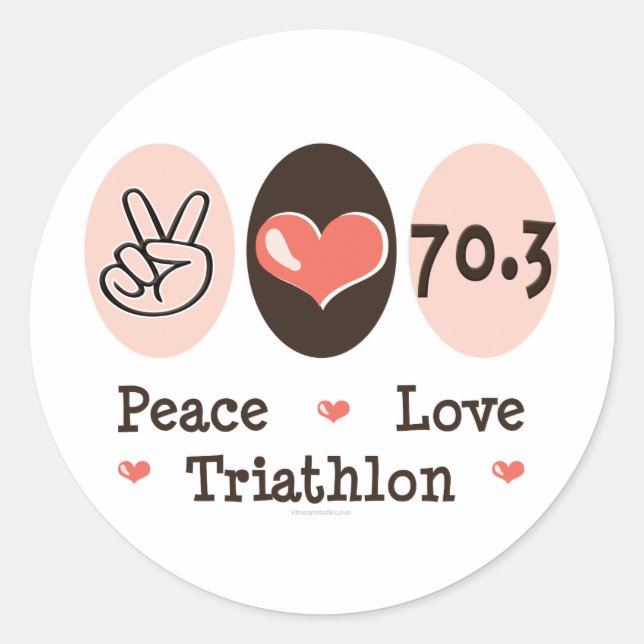 Peace Liebe Triathlon Stickers (Vorderseite)