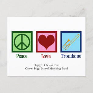 Peace Liebe Trombone Player Niedlich Custom Postkarte