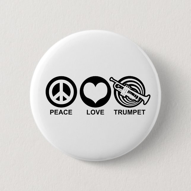 Peace Liebe Trumpet Button (Vorderseite)
