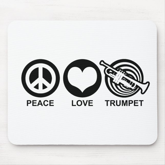 Peace Liebe Trumpet Mousepad (Vorne)
