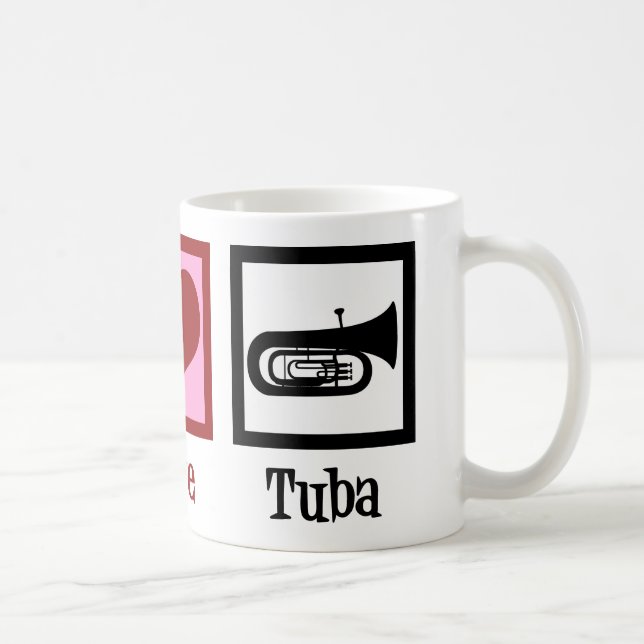 Peace Liebe Tuba Player Kaffeetasse (Rechts)
