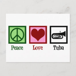 Peace Liebe Tuba Player Postkarte