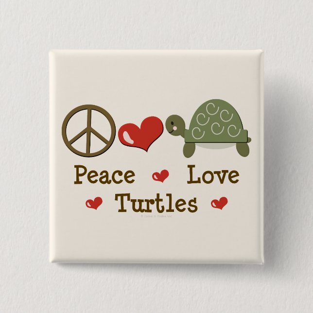 Peace Liebe Turtles Button (Vorderseite)