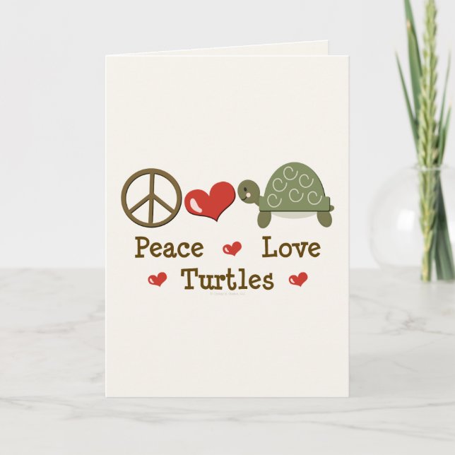 Peace Liebe Turtles Grußkarte Karte (Vorderseite)