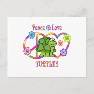 Peace Liebe Turtles Postkarte