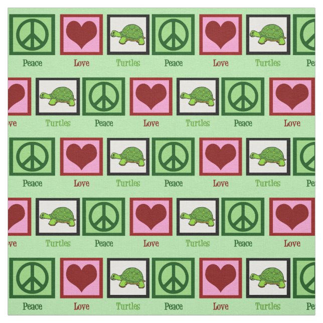 Peace Liebe Turtles Stoff (Muster)