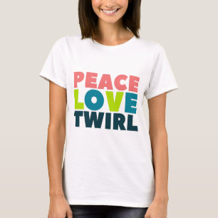 Peace Liebe Twirl Colorguard Flag Winterguard T-Shirt