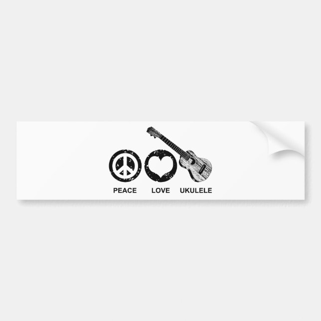 Peace Liebe Ukulele Autoaufkleber (Vorne)