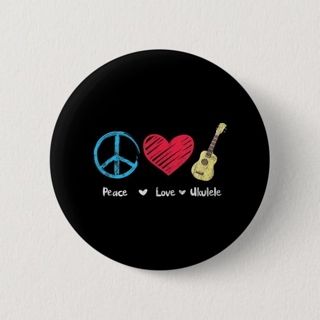 Peace Liebe Ukulele Hawaiian Music Ukelele Uke Button (Vorderseite)