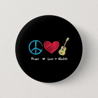 Peace Liebe Ukulele Hawaiian Music Ukelele Uke Button