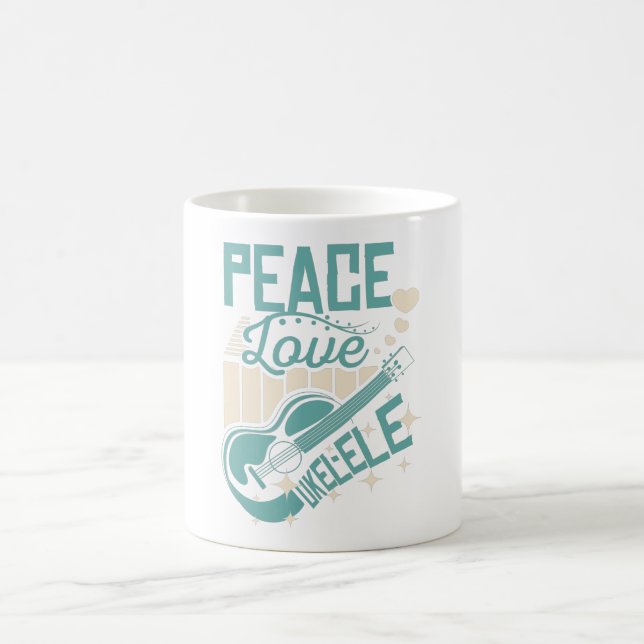 Peace Liebe Ukulele Kaffeetasse (Mittel)