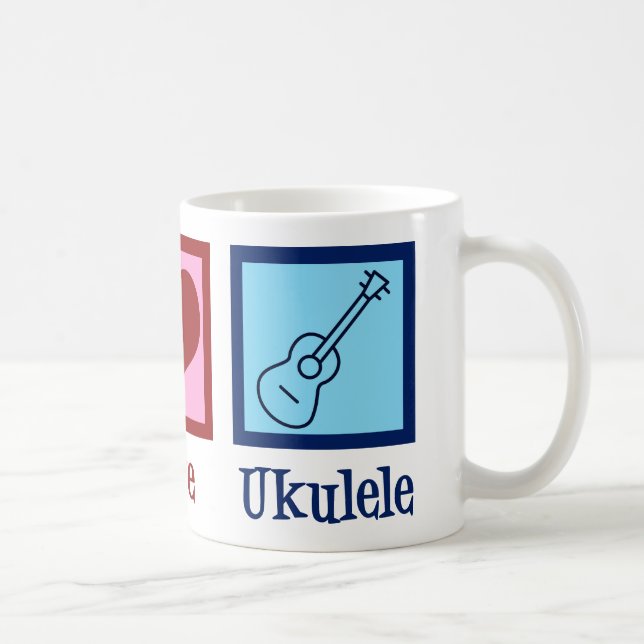 Peace Liebe Ukulele Kaffeetasse (Rechts)
