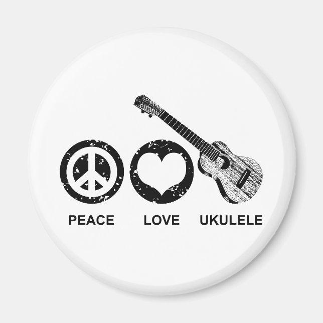 Peace Liebe Ukulele Magnet (Vorne)
