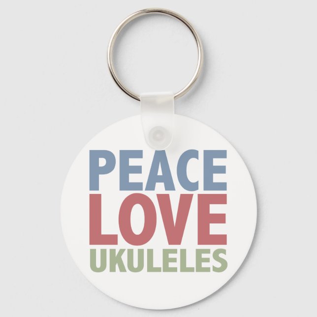 Peace Liebe Ukuleles Schlüsselanhänger (Vorderseite)