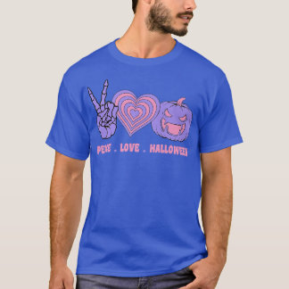 Peace Liebe und Halloween Peace Heart Pumpkin T-Shirt