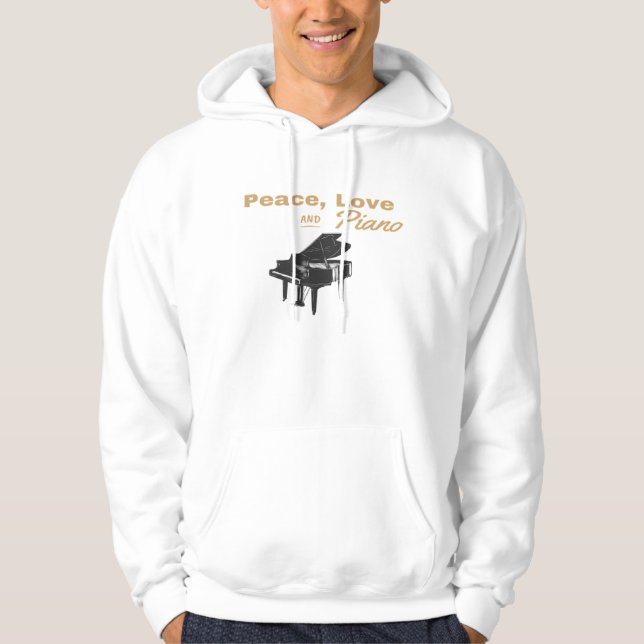 Peace Liebe und Piano Grand Piano Pianist Hoodie (Vorderseite)