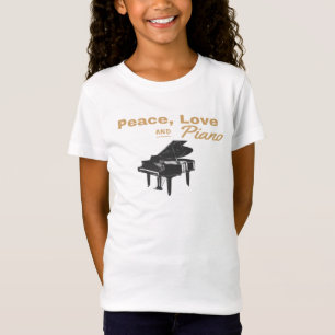 Peace Liebe und Piano Grand Piano Pianist T-Shirt