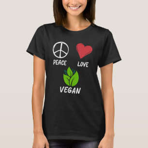 Peace Liebe Vegan Pacific Animal Life Vegetari T-Shirt