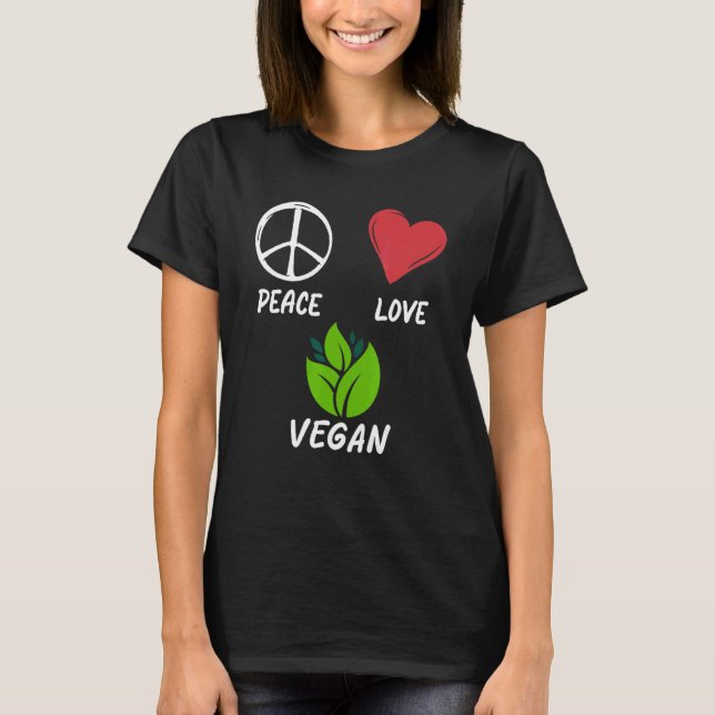 Peace Liebe Vegan Pacific Animal Life Vegetari T-Shirt (Vorderseite)