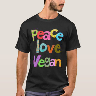 Peace Liebe Vegan Veganism Herbivore Pflanze basie T-Shirt