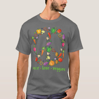 Peace Liebe Veggies essen Gemüse vegetarisch T-Shirt