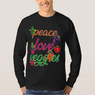 Peace Liebe Veggies Funny Vegan Veganism Vegetaria T-Shirt
