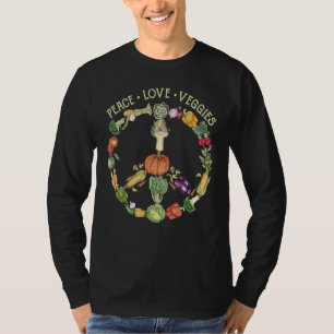 Peace Liebe Veggies Funny Vegetarian Veganism Anim T-Shirt