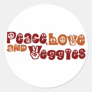 Peace Liebe Veggies Runder Aufkleber
