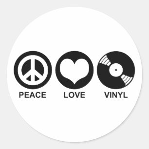 Peace Liebe Vinyl Runder Aufkleber