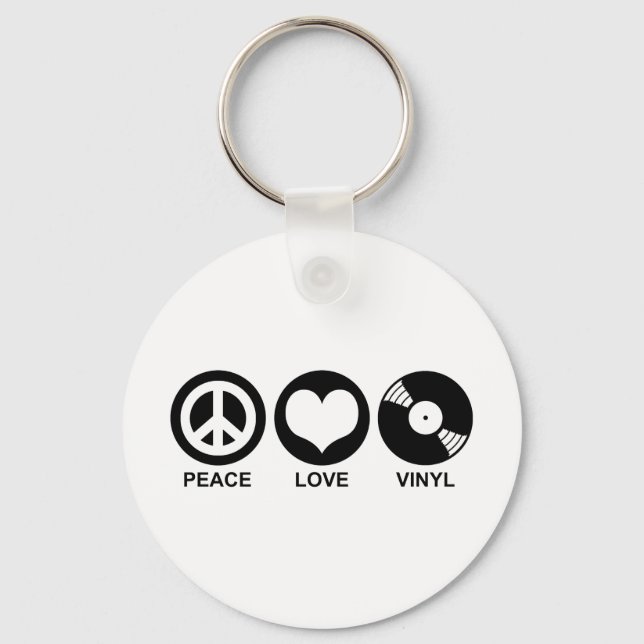 Peace Liebe Vinyl Schlüsselanhänger (Vorderseite)
