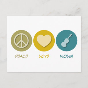 Peace Liebe Violin Postkarte