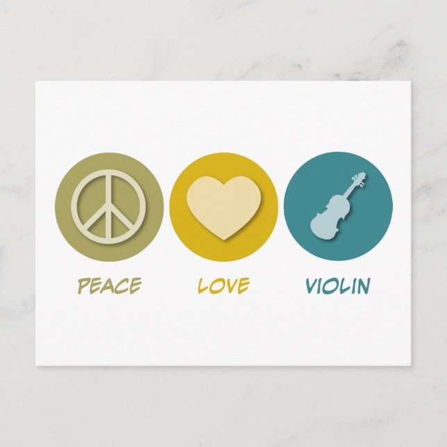 Peace Liebe Violin Postkarte (Vorderseite)
