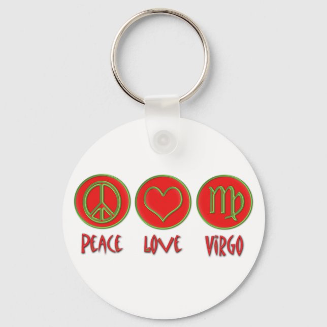 Peace Liebe Virgo Schlüsselanhänger (Vorderseite)