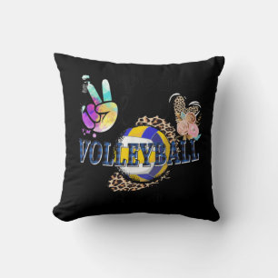 Peace Liebe Volleyball Auntie Life Mama Oma Leop Kissen