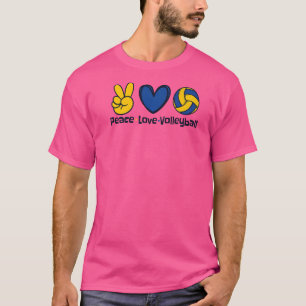 Peace Liebe Volleyball Coach Mannschaftstrainer Vo T-Shirt