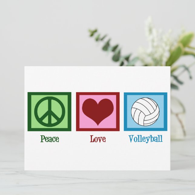 Peace Liebe Volleyball Feiertagskarte (Stehend Vorderseite)