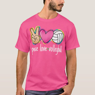 Peace Liebe Volleyball Frauen Mädchen Kinder Volle T-Shirt