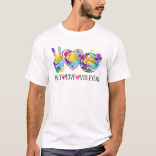 Peace Liebe Volleyball Funny Graphic for Player Co T-Shirt