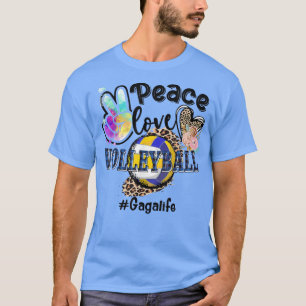 Peace Liebe Volleyball Gaga Life Mama Oma Leopar T-Shirt