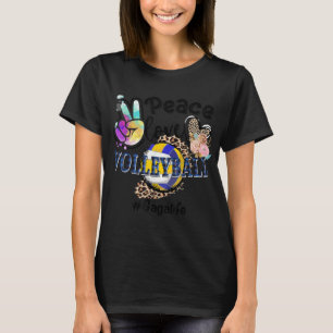 Peace Liebe Volleyball Gaga Life Mama Oma Leopar T-Shirt