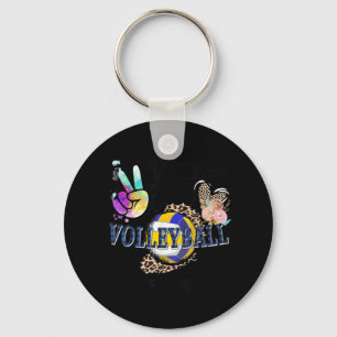 Peace Liebe Volleyball Grammy Life Mama Oma Leop Schlüsselanhänger