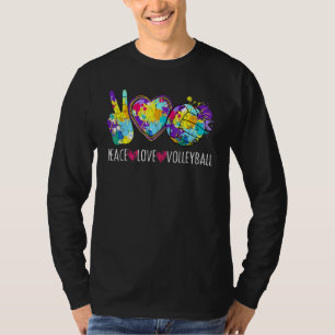 Peace Liebe Volleyball Graphic for Player Coach T-Shirt