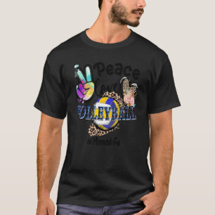 Peace Liebe Volleyball Mimi Life Mama Oma Leopar T-Shirt